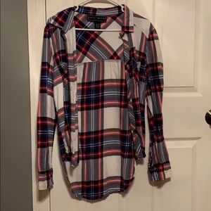 Long sleeve button up plaid